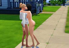 Lezbiyen güzeller kamusal sokakta pis öpüşmeler yapıyor