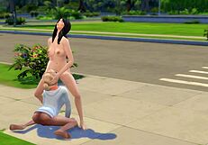 Lesbian Babes Get Nasty with Kissing on Public Street