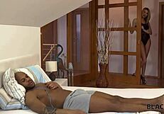 I couldn't resist Karina Grand in lacy underwear with that black stranger.