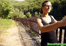 Euro slut gets facial outdoors 😉