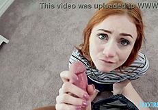 Redhead teen scarlet skies banged in wet pussy!
