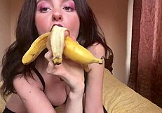 Hot curvy brunette strips wildly and plays passionately!