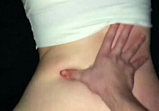 cute petite girl handles boyfriend's dick