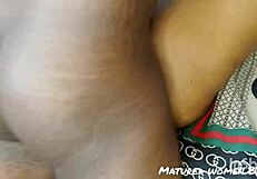 african stepmother receives huge cumshot from big cock casually