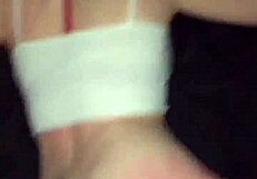 cute petite girl handles boyfriend's dick