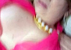 Old slut gives greedy blowjob