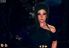 Violet plays trick or treat with a brunette friend, sharing big tits and fun