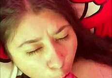 Latina Whore Gives Hot Blowjob with Cum in Mouth