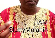 Ebony milf masturbates solo in intense session!