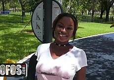 I watch my girlfriend Evi Rei give blowjob outdoors, her big ass in interracial fun.