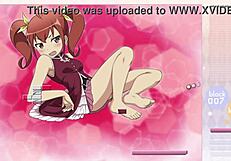 Kurusu Kanako strips during Arkanoid gameplay, clothes ripped in anime hentai