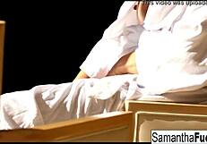 Samantha Saint's sexy nude tease contrasts with her bold moves.