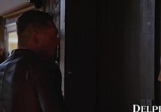 Witching babes from Delphine Films swallow the hunter's big fat cock