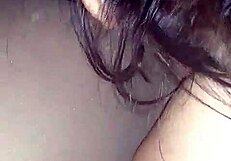 Horny wife and freaky milf kiss in lingerie! Then share big cock in hotel orgy!