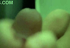 Girl performing oral on tits in session