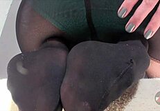 Thrilling Pantyhose Fetish On Ass And Feet Solo