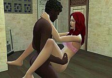 Horny Black Fucks Cute Redhead!