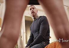 Why does the wife come home with cum dripping from her tight pussy?