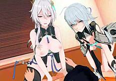 wow, cartoon cowgirl rides and squirts like crazy!