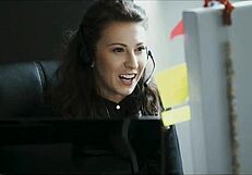 European Babes from Call Center Have Hot Lesbian Sex! Licking and Fingering to Orgasm!