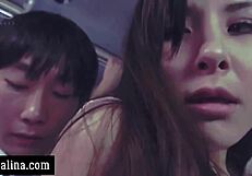 What is the name of the Japanese pornstar on the bus when it is full?