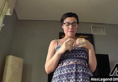 Brunette Sovereign Syre in Glasses Was Facialized by Alex Legend!