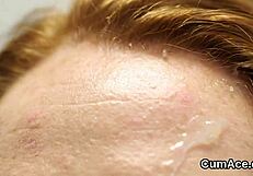 Unusual Centerfold Takes Massive Jizz Load on Her Face!