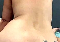 Ashley's last performance: a big-boobed blonde getting a hard cock into her throat and giving a good fuck