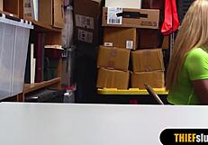 Blonde Teen Burglar Receives Rough Doggy Fucking And Blowjob From Behind