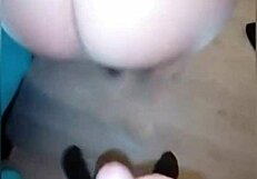 Pantyhose pussy gets a cumshot in lingerie.