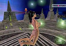 Animated 3d cartoon of a girl in poses