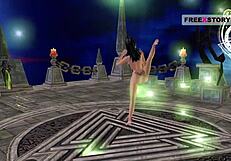 Animated 3d cartoon of a girl in poses