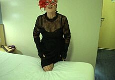 Scarlet asks, Want me to rip my clothes and show my shaved pussy in stockings?