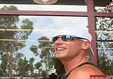 Blonde milf picked up for street sex