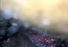 Nasty crossdresser sucks monster cock roughly