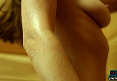 ivy rose's sauna session contrasts hot body with striptease