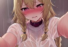 Anime Girls Sucking and Kissing in the Rain Hentai