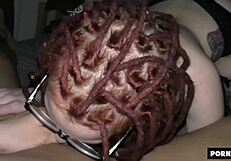 my redhead goth girlfriend jezzi cat drains my balls in homemade vid