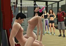 Sexercise: horny girlfriend blows cock in gym?