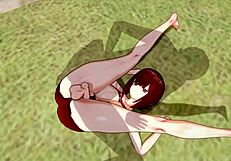 3D animated cartoon featuring a voluptuous woman with big boobs and a large butt