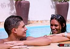 Hey, I'm pounding this young guy's tight ass!