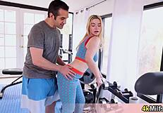 Angelica felt so horny during her workout lesson with the trainer, leading to intense blowjob and fucking.