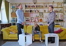 damn, free nympho newcomer sandwiched between two hard cocks in wild action. She can't get enough!