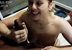 Corno invites fat friend to fuck girlfriend and she loves it!