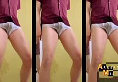 Mature American Amateur With Big Monster Cock Gets Hard In Underwear During Horny Homemade Fetish Session.