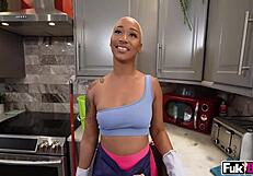 Maid Thick Ass Daphne Gets Naked with a Few Dollars.