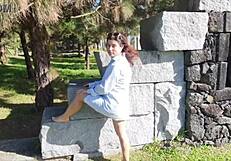 Cute Amateur Flashes Pussy and Big Natural Tits in Public Park, Stranger Gives Massage on Ass