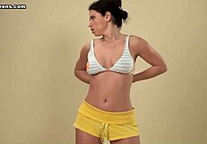 Big Saggy Tits Polina Barna Brunette Teen On Sofa