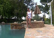 Natasha Nice Masturbates Wet By The Pool!