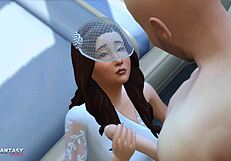 hot love with liberty lee in sims 4 wedding scene